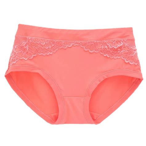 Women Briefs Comfortable Breathable Mid Rise Panties Women Sexy Lace Ultra Thin Solid Color