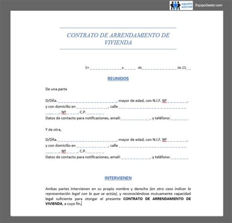 Descargar Modelo De Contrato De Alquiler De Vivienda Actualizado