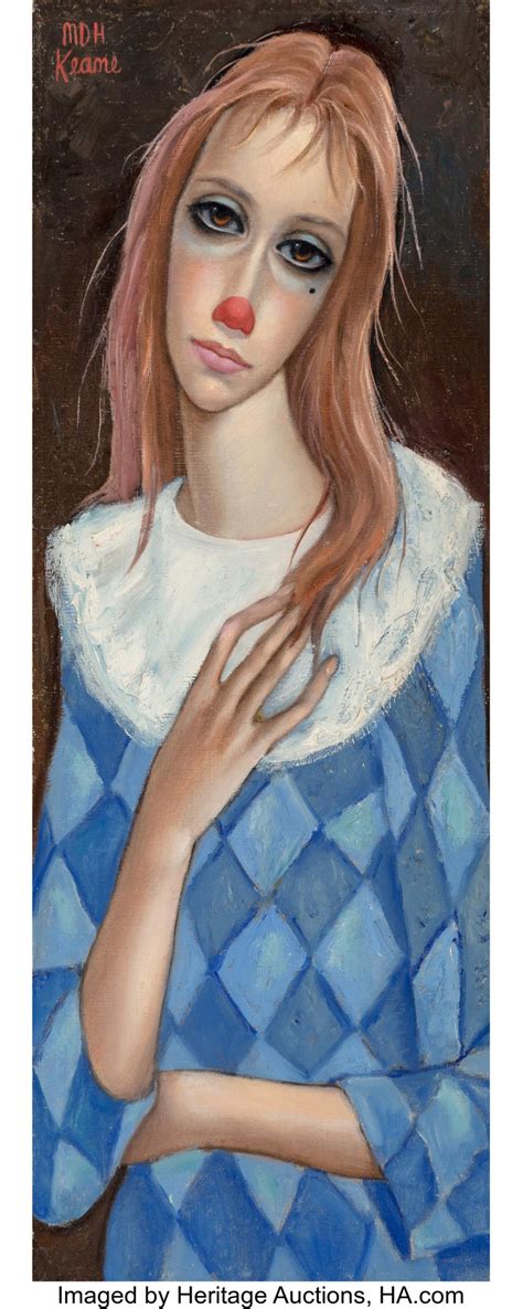 Sold Price Margaret Keane American B 1927 Young Girl As Clown Oil