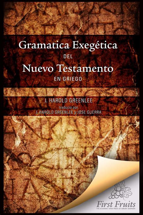 Gramatica Exegética Del Nuevo Testamento En Griego By First Fruits