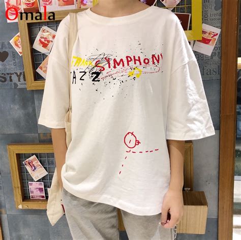 Harajuku Summer Women T Shirt Letter Printing Oversize Streetwear Tops