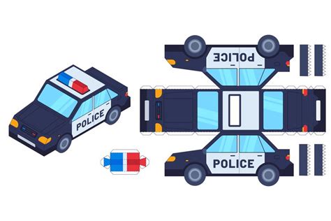 Police Car Paper Cut Toy Kids Crafts Create Toys With Scis