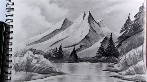 How To Draw Realistic Mountains With Pencil Step By Step And Easy 2
