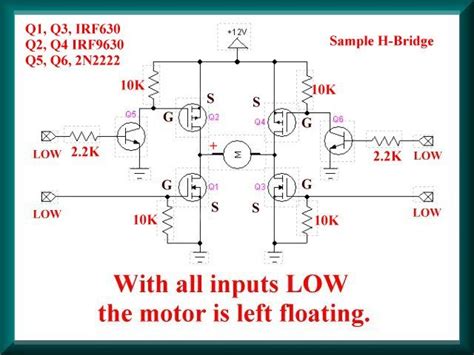 H Bridge Motor Control Using Power Mosfets Electronics Circuit