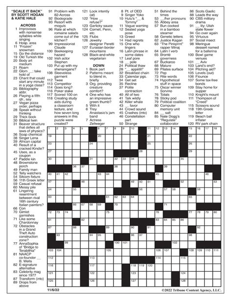Los Angeles Times Crossword Puzzle Printable