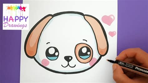How To Draw And Color A Cute Puppy Emoji Easy Happy Drawings