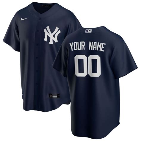 New York Yankees Nike Alternate Replica Custom Jersey Navy Giveestore