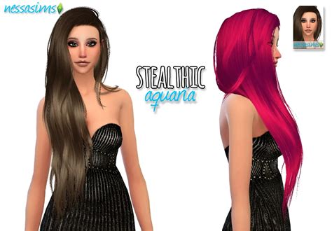 Sims 4 Hairs Nessa Sims Stealthic Aquaria Hairstyle Retextured
