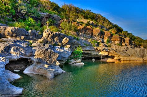 Download Wallpaper Pedernales Falls State Park Texas Lake Rocks Free
