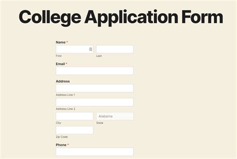 How To Build A College Application Form In Wordpress Template