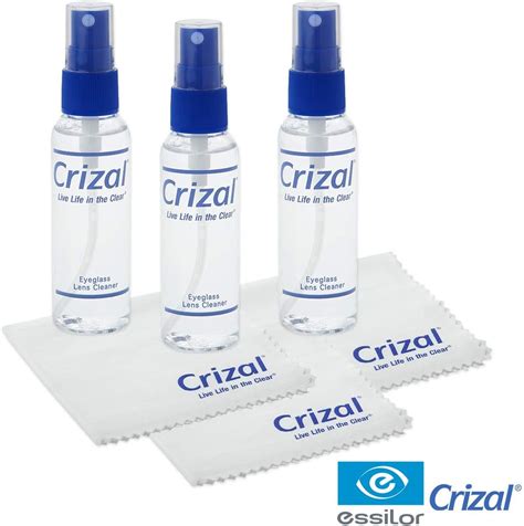 Crizal Eye Glasses Cleaning Cloth And Spray Crizal Lens Cleaner 2 Oz With Crizal