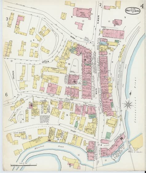 Brattleboro Vt Fire Insurance 1896 Sheet 4 Old Town Map Reprint