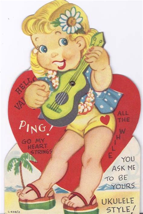 Ukulele Style Vintage Ukulele Vintage Valentine Cards Vintage