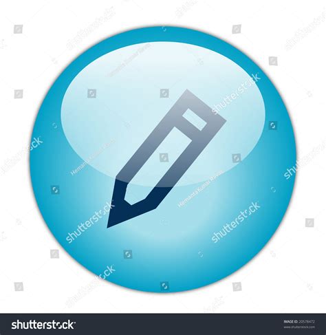 Glassy Blue Edit Icon Button Raster Stock Illustration 20578472