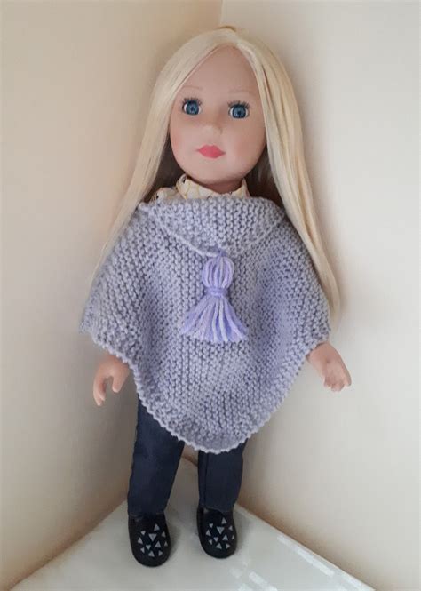 Knitting Pattern Parma Violet Poncho For Doll 18 Inch Doll Etsy