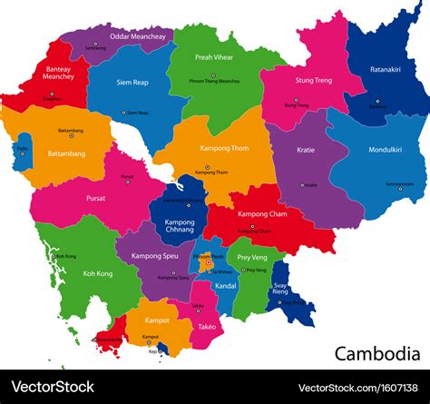 Cambodia Map Royalty Free Vector Image Vectorstock