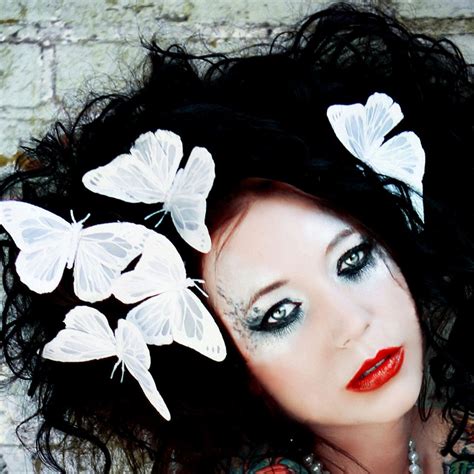 White Butterfly Glitter Hair Clips Bride Bridal Accessory Etsy