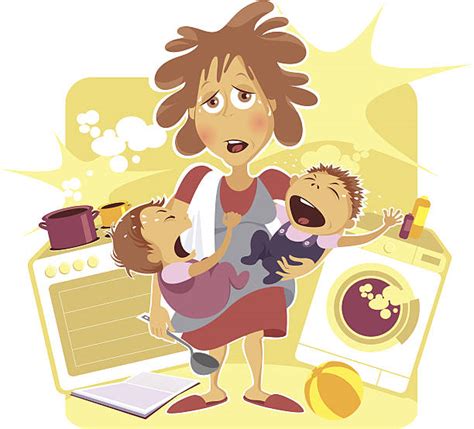 Royalty Free Tired Mom Clip Art Vector Images And Illustrations Istock