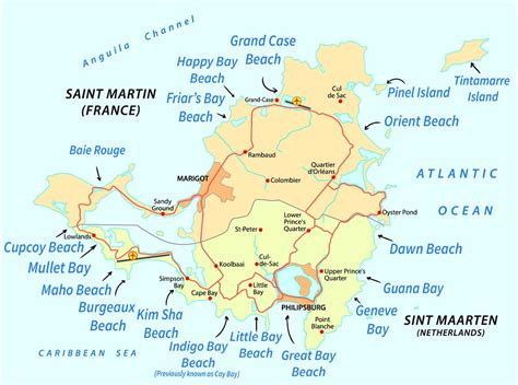 St Maarten Beaches Map