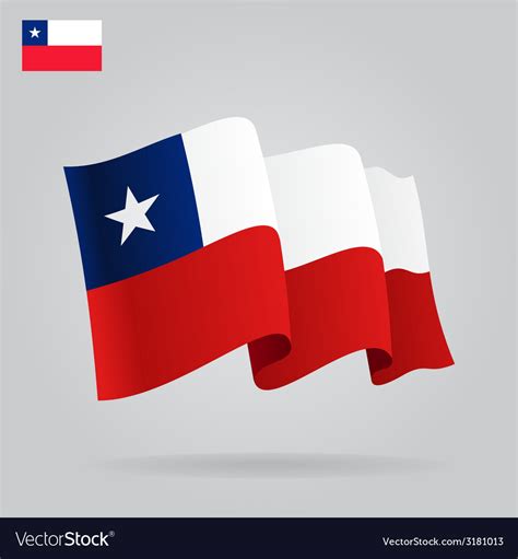 Flat And Waving Chile Flag Royalty Free Vector Image