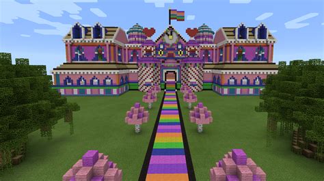 Minecraft Rainbow Candy Pink House Diyshouse Stuff Pinterest