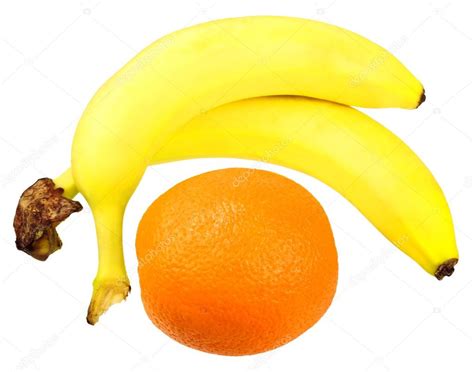 Two Bananas And Orange — Stock Photo © Bond80 4961510