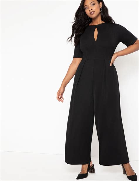 Pleated Jumpsuit With Keyhole Womens Plus Size Dresses Eloquii In 2020 Plus Size Dresses