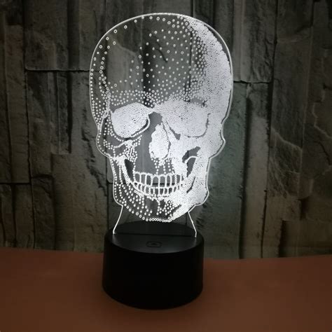 Amazing Skull 3d Night Light Led Usb Lamp Halloween Punisher Mood