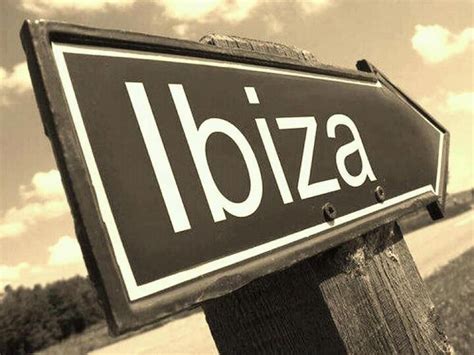 A Black And White Sign With The Word Ibiza On It