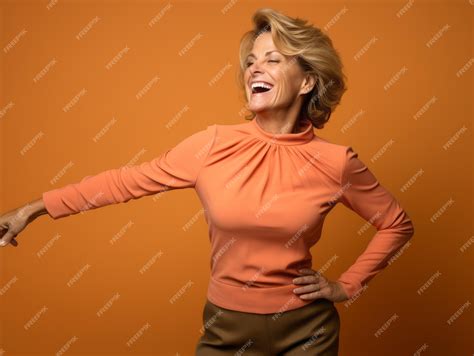 premium ai image 50 year old woman emotional dynamic pose