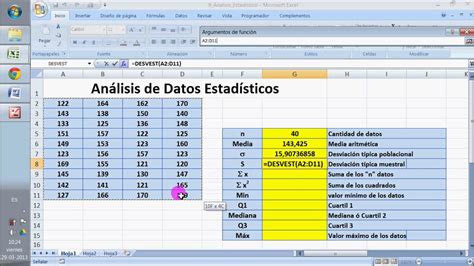 Análisis De Datos Estadístico En Excel Youtube
