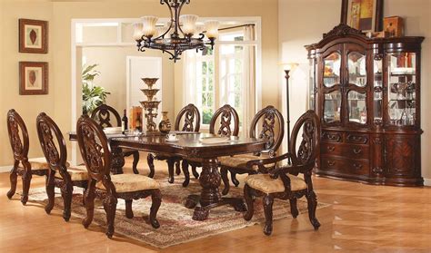 They are always stable, comfortable and feature sturdy construction to ensure durability. Buckingham Dining Room Set in Cherry Wood Finish
