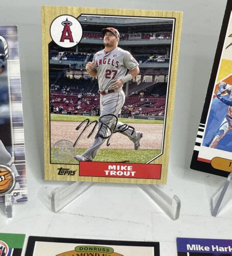 Mike Trout Auto In Person T87 100 Topps 2022 5 Bonuses Ebay