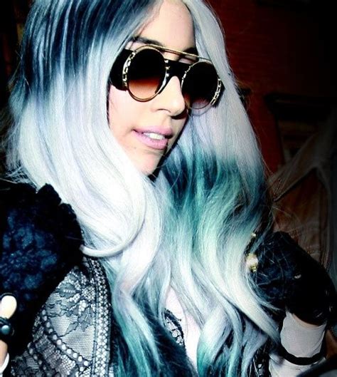 Lady Gaga Platnium White Blue Hair Pastel Blue Hair