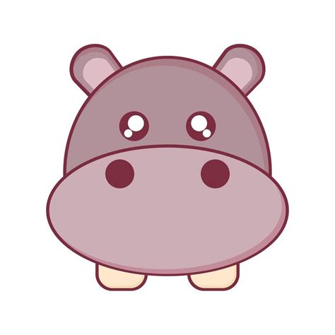 Kawaii Hippo Animal Cartoon Vector Design 4058724 Vector Art At Vecteezy