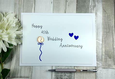45th Wedding Anniversary Card Etsy