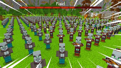 Biggest Pillager Raid In Minecraft History 1000 Pillagers Most Epic