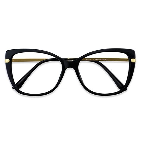 93311 Rectangle Butterfly Black Eyeglasses Frames Leoptique
