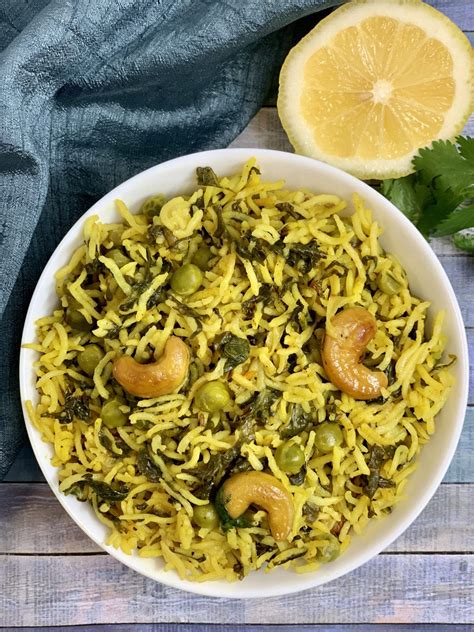 Instant Pot Spinach Rice Palak Rice Palak Pulao Recipe Spinach