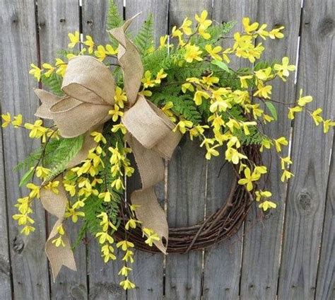 Forsythia Wreath Spring Door Decor Country Wreath Forsythia For Door