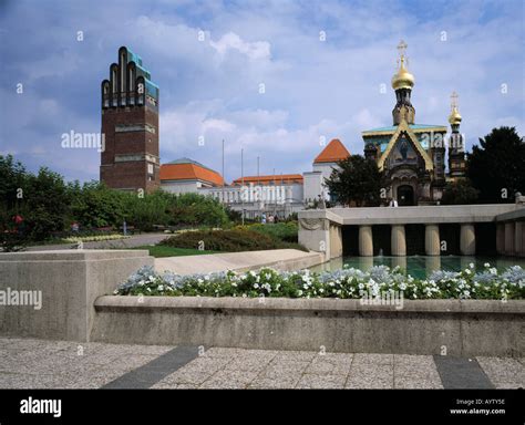 Jugendstil Mathildenhoehe Hochzeitsturm Und Russische Kapelle