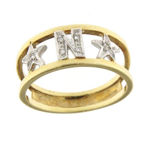 Ring With Letter N And Stars For Sale At 1stdibs