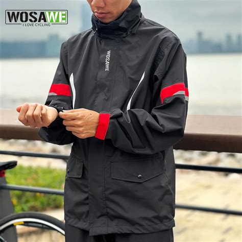 Wosawe Cycling Raincoat Camping Rain Jacket Waterproof Rainproof