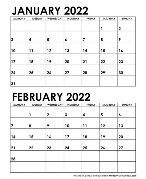 Calendar For February 2022 With Holidays