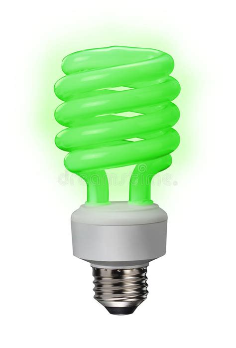 Green Compact Fluorescent Bulb Stock Photo Image Of Environment