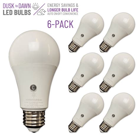 Brightliving 8 Watt Dusk To Dawn Led Light Bulbs Soft White 6 Pack