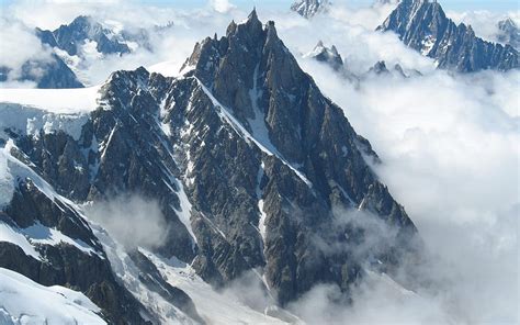 Mont Blanc Mountains French Alps Mountain Aiguille Du Midi Mont Blanc