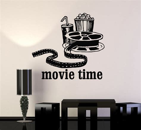Vinyl Wall Decal Movies Cinema Film Popcorn Room Decor Stickers Mural