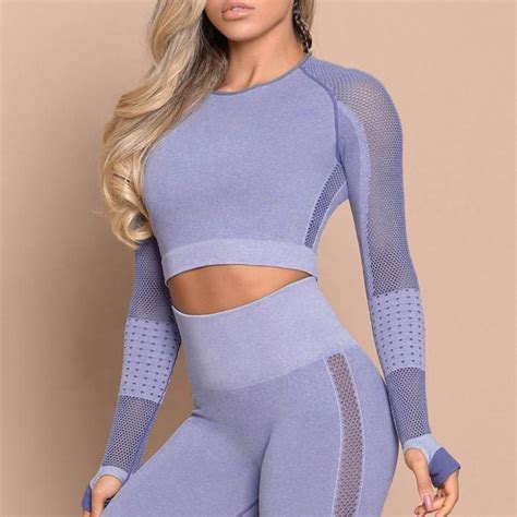 High Waist Yoga Set Yoga Crop Top Seamless Leggings Tops For Leggings