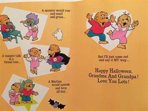 Vintage Halloween Card Berenstain Bears Grandma And Grandpa Etsy